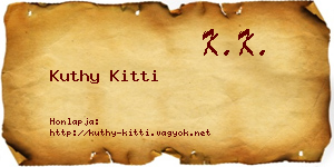 Kuthy Kitti névjegykártya